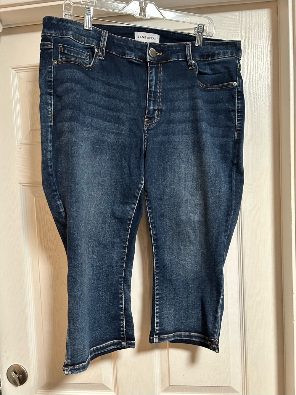 Lane Bryant Dark Blue Wash Stretch Capri Jeans